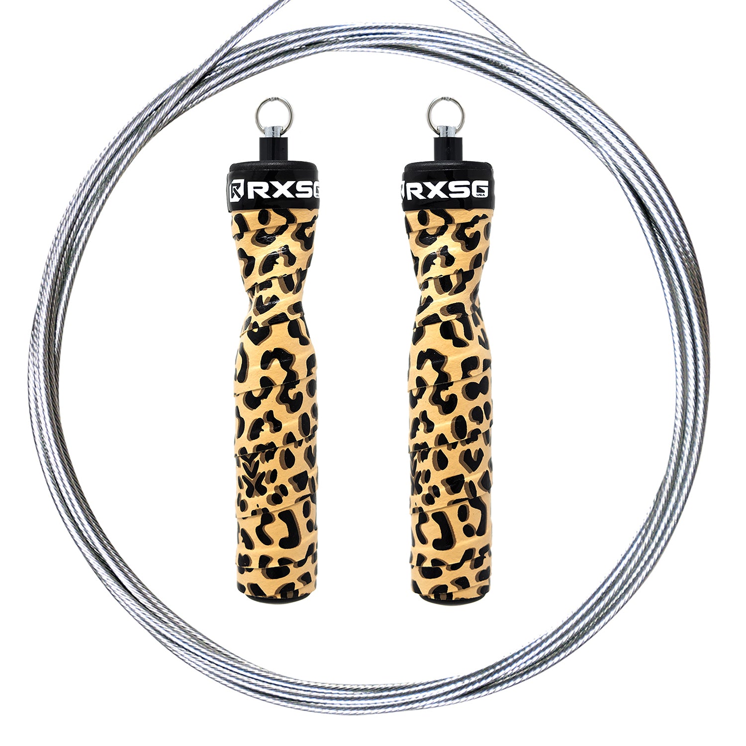Rx Smart Gear CustomFit Leopard Print Jump Rope Speed Metal Cable
